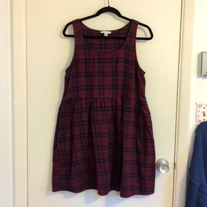 American Eagle Plaid Babydoll Mini Dress (Large)